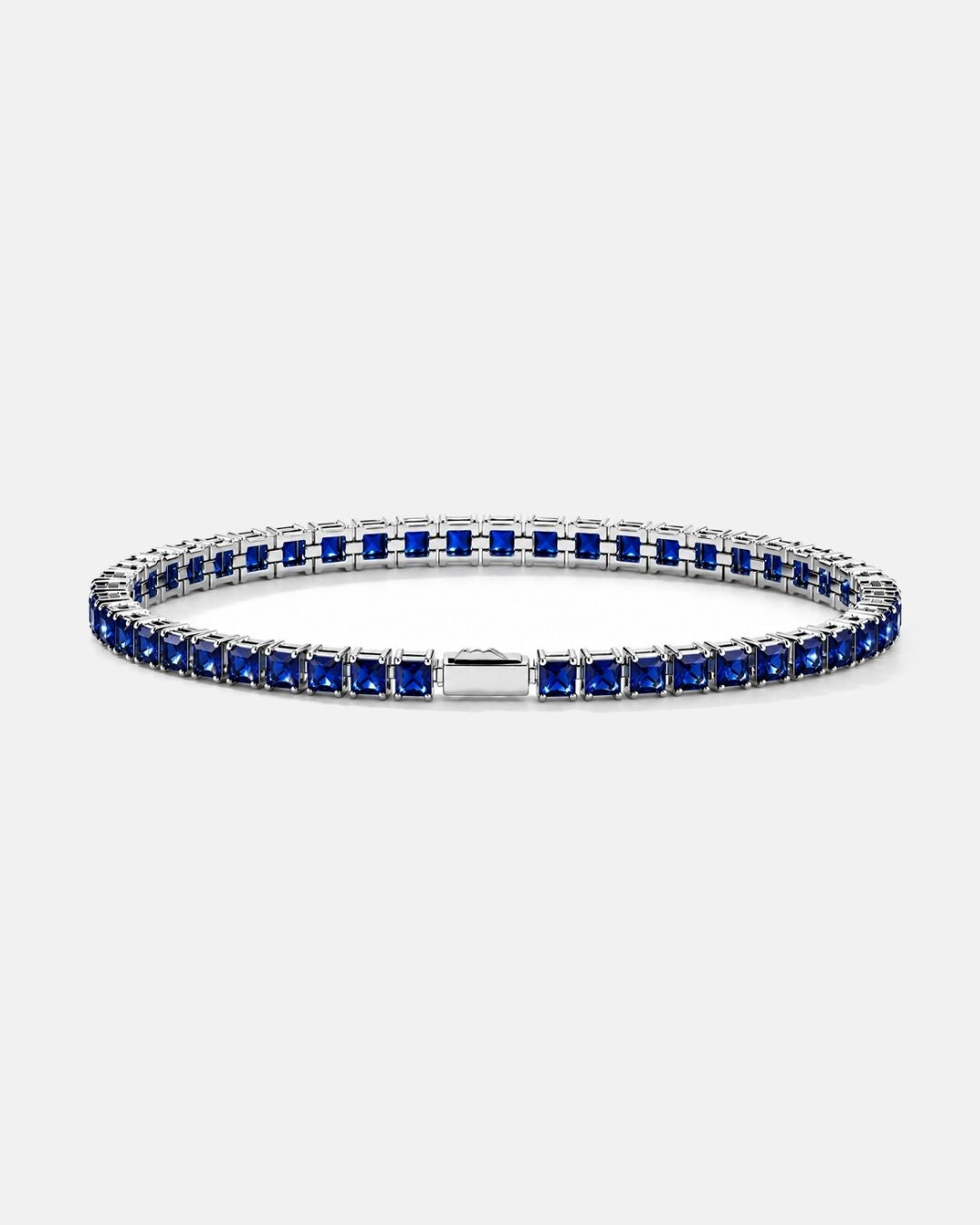Square Tennis Bracelet | Sapphire Ellis Blue Silver