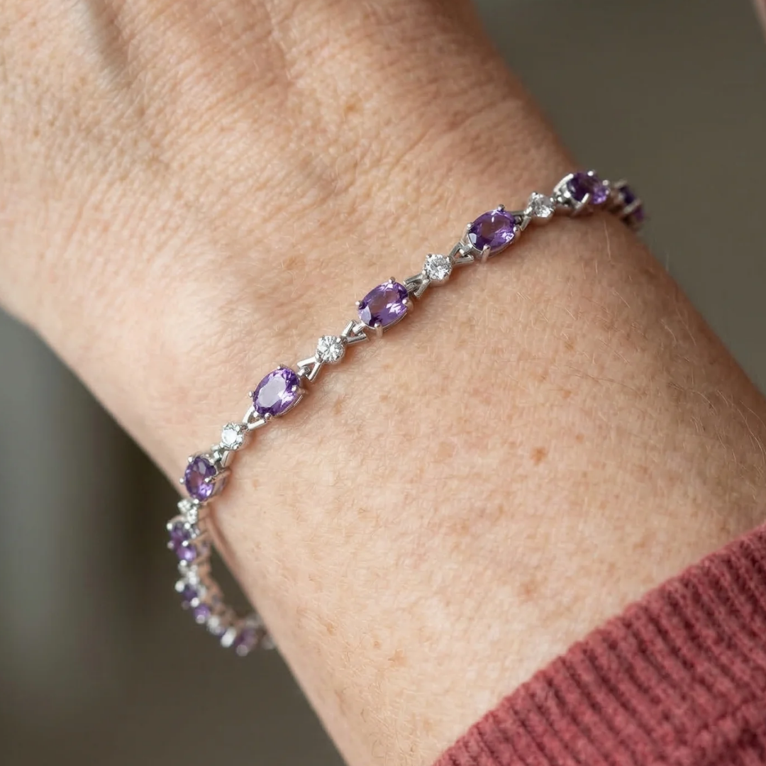Amethyst Starlight Bracelet | White Gold