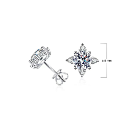 Aurelie flower earrings | White gold