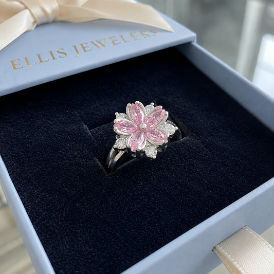 Cherry Blossom Ring | White Gold
