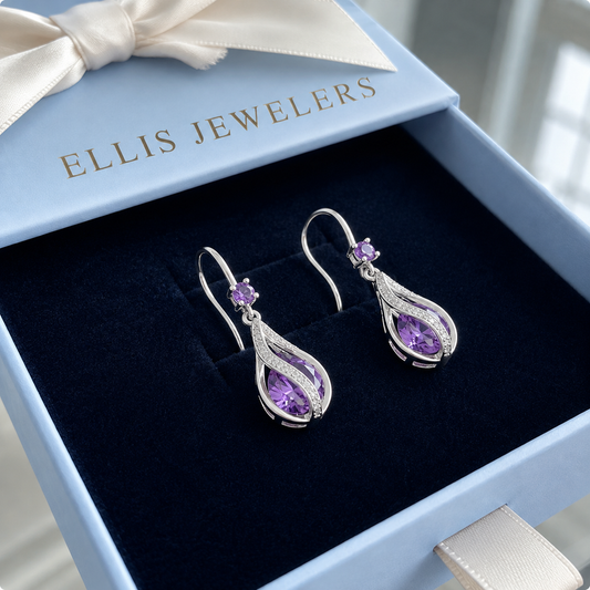 Calithra Lumen Twist Earrings | White Gold