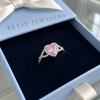 Amour Twist Halo Ring | White Gold