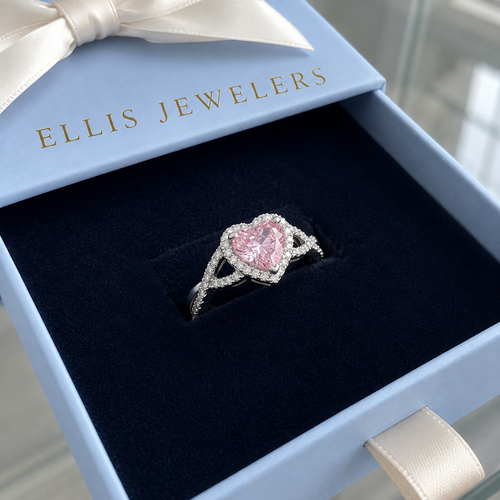 Amour Twist Halo Ring | White Gold