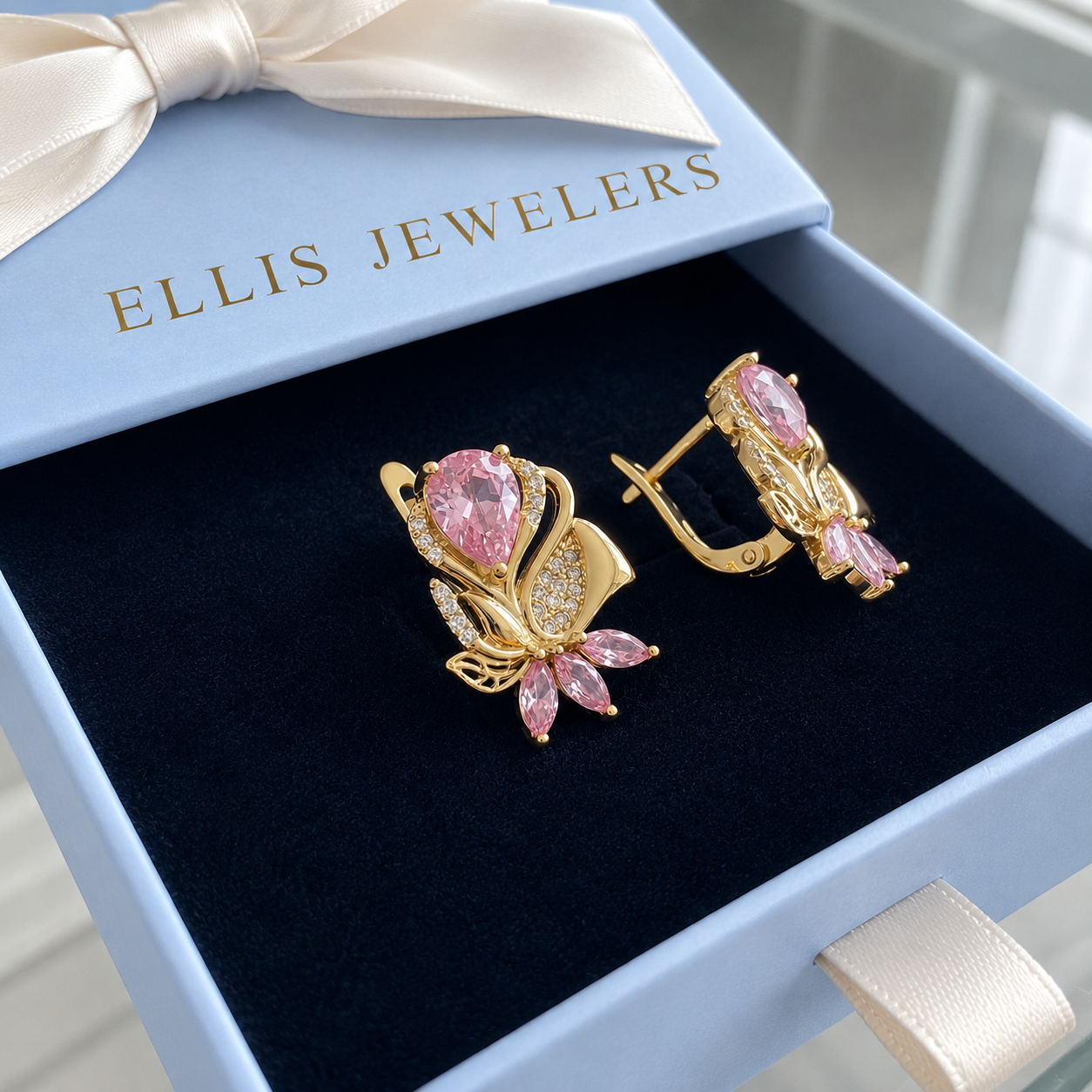 Amorette Rosepetal Earrings | Rose Gold