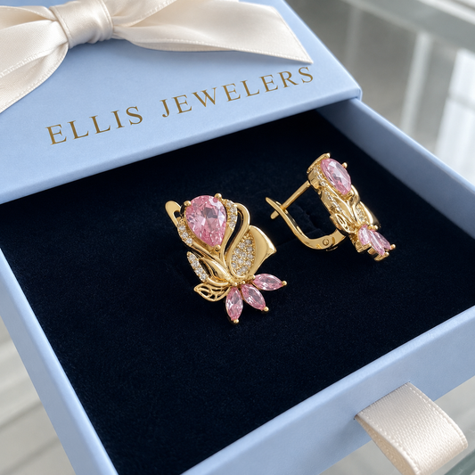Amorette Rosepetal Earrings | Rose Gold