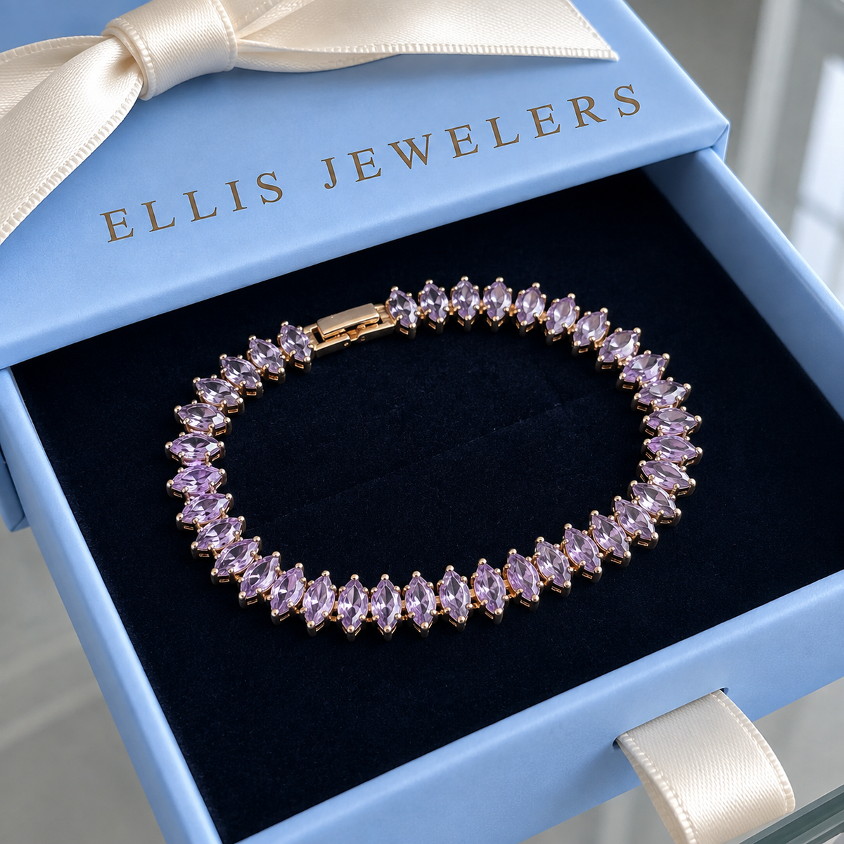 Amethyst Marquise Tennis Bracelet | Gold