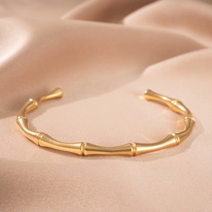 Bamboo Cuff Bracelet | Gold