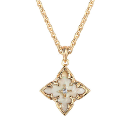Brown Clover Pendant Necklace | Gold