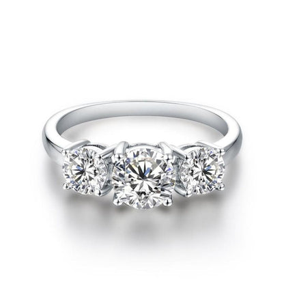 Clare Triple Stone Ring | White gold