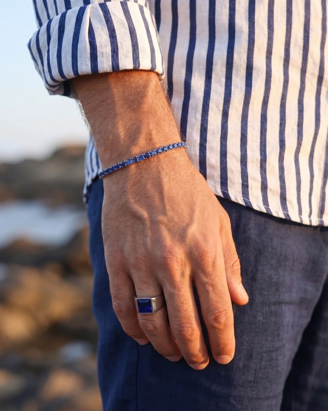 Sapphire Ring | Titanium Steel Ellis