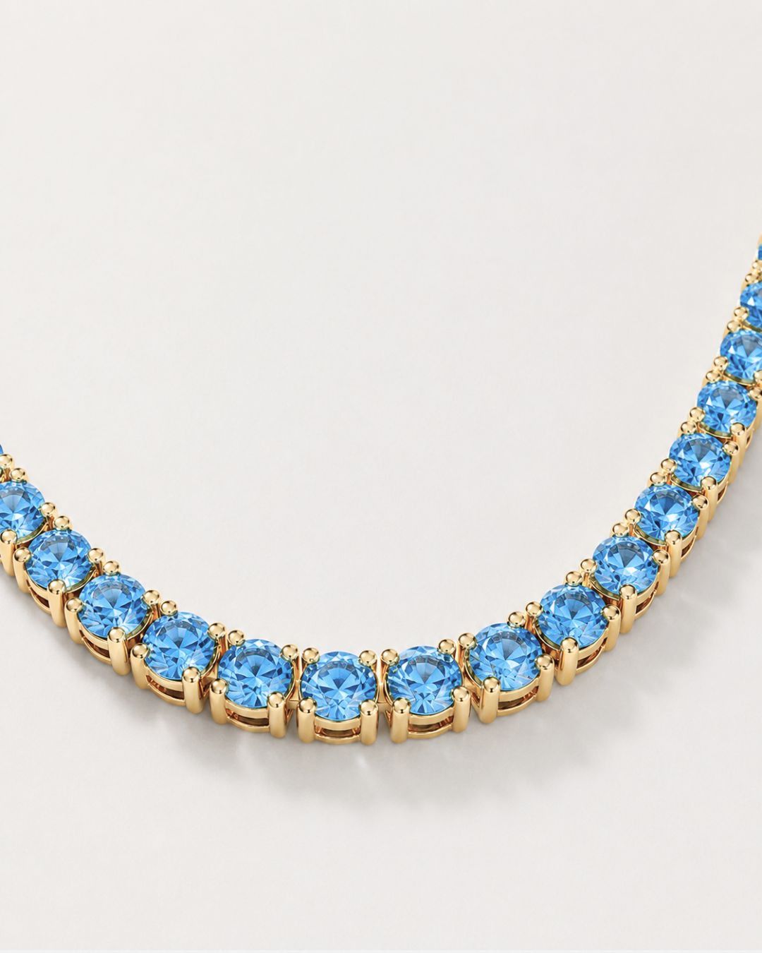 Tennis Bracelet | Aquamarine Blue 14K Gold