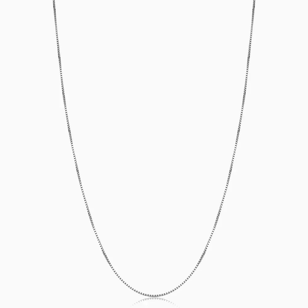 Bodega Box Necklace | White Gold