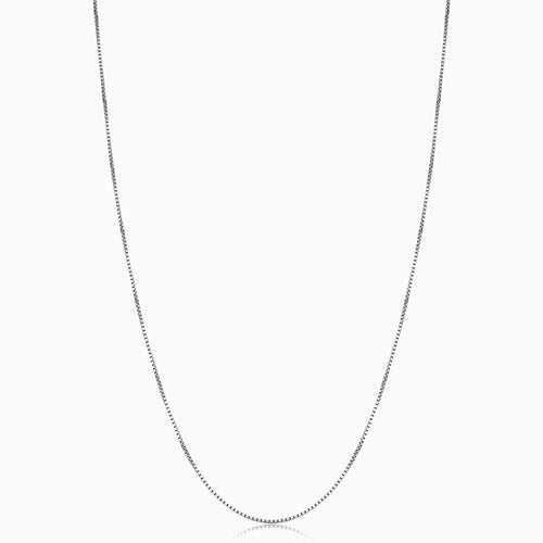 Bodega Box Necklace | White Gold