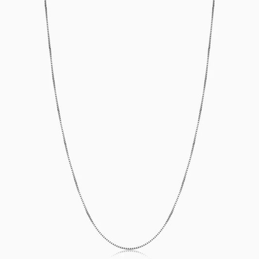 Bodega Box Necklace | White Gold